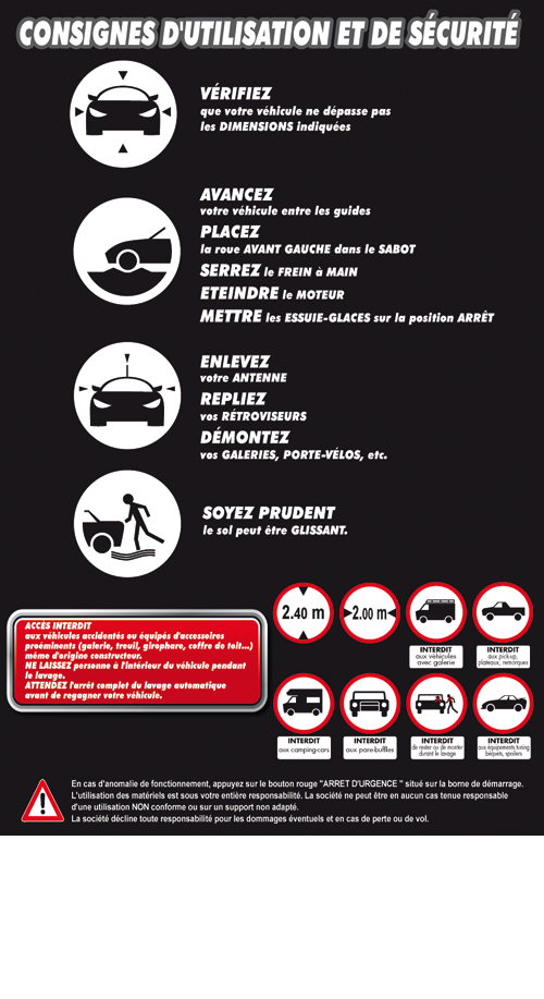 Consignes utilisation portique à brosse